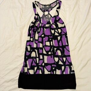 Purple and Black Patterned Women’s Dress